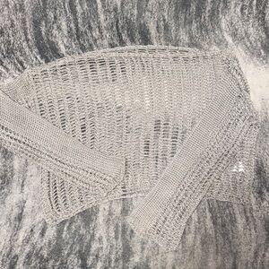 Elegant Gray Knit Women's Cropped Top